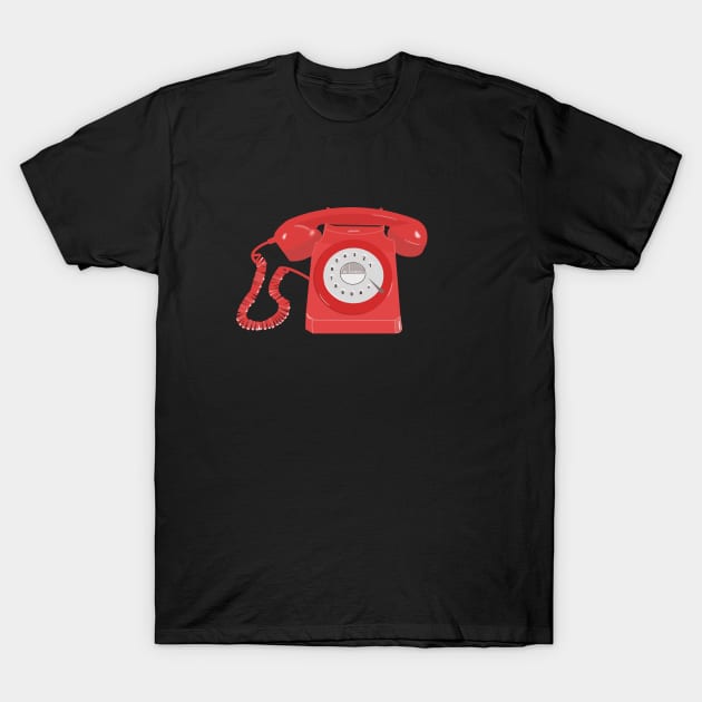 Old fashioned red telephone T-Shirt by designInk